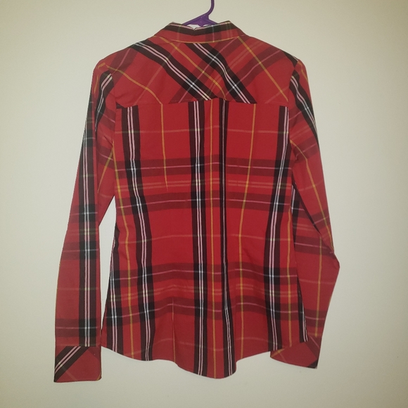 7th Avenue Red Plaid Button Down - Picture 3 of 3